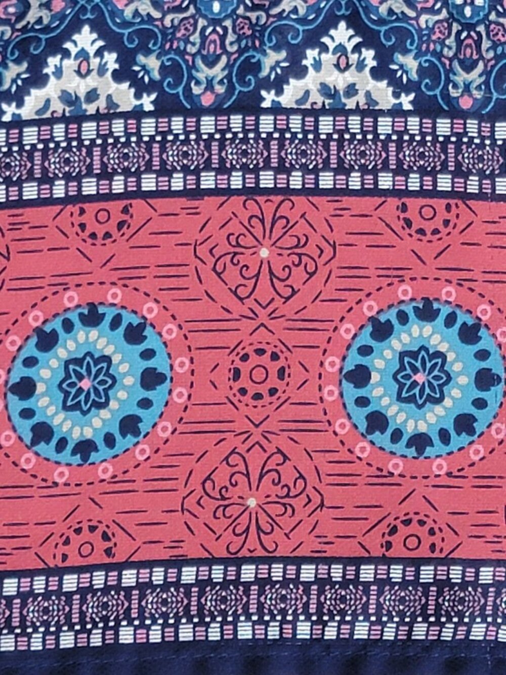 Simply Noelle Navy Burgundy Lightweight Flowy Boho Tunic Top - XS - Picture 3 of 11